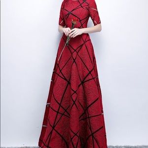 Patterned Prom Dress Gown